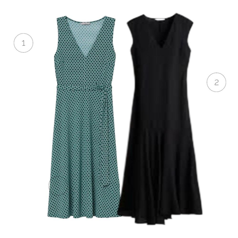 NEW H&M tie belt dresses , green pattern and black (selling both dresses)